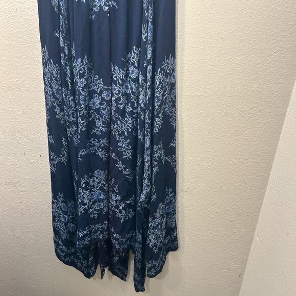 Bila Floral Gauze Maxi Long Dress Women S Handkerchief‎ Hem Boho Hippie Smocked - Picture 7 of 10